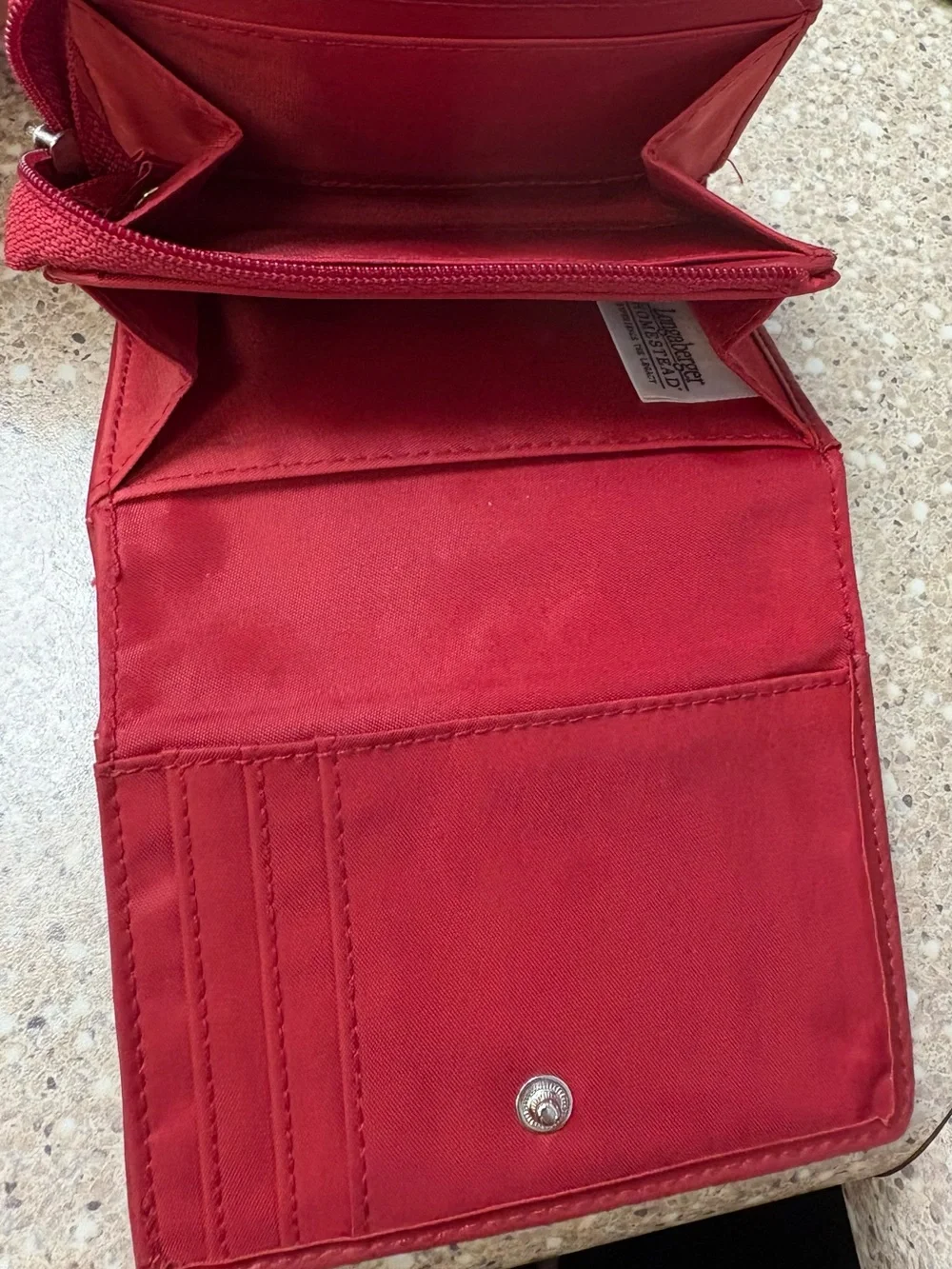 Longaberger Multicolor Striped Canvas Wallet - Red Trim
